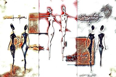 Afrikalı etnik retro vintage çizim çizimi