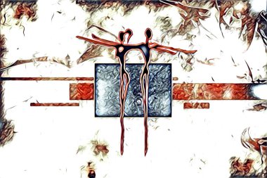 Afrikalı etnik retro vintage çizim çizimi