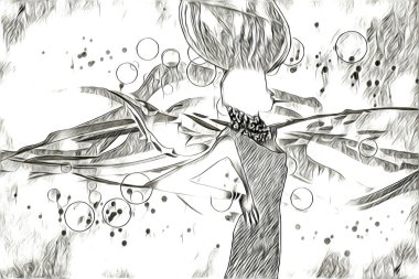 Afrikalı etnik retro vintage çizim çizimi