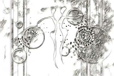 Afrikalı etnik retro vintage çizim çizimi