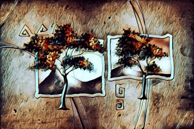 Afrikalı etnik retro vintage çizim çizimi