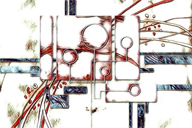 soyut renk tasarımı resim çizimi eskiz retro vintage