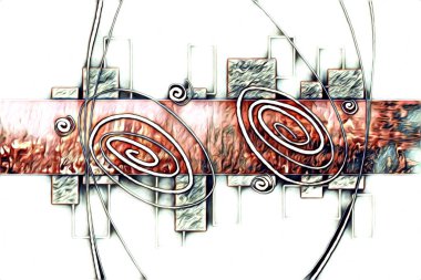 soyut renk tasarımı resim çizimi eskiz retro vintage