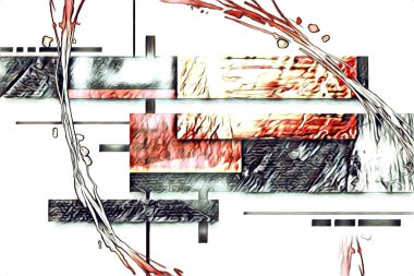 soyut renk tasarımı resim çizimi eskiz retro vintage