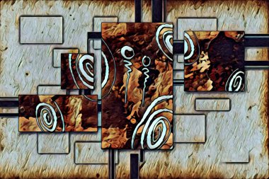 soyut renk tasarımı resim çizimi eskiz retro vintage