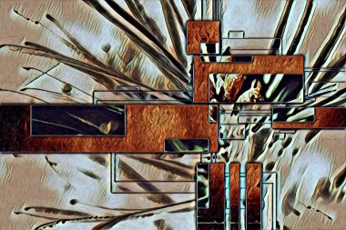 soyut renk tasarımı resim çizimi eskiz retro vintage