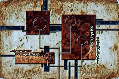 soyut renk tasarımı resim çizimi eskiz retro vintage