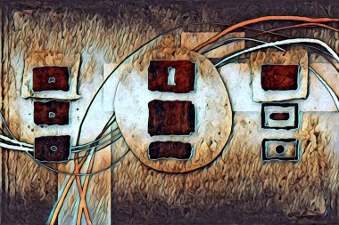 soyut renk tasarımı resim çizimi eskiz retro vintage