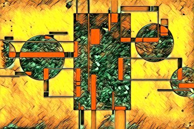 soyut renk tasarımı resim çizimi eskiz retro vintage