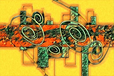 soyut renk tasarımı resim çizimi eskiz retro vintage