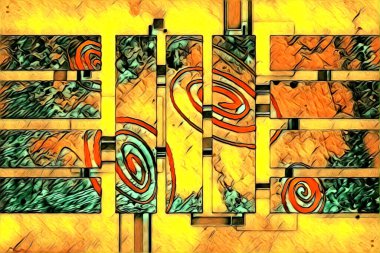 soyut renk tasarımı resim çizimi eskiz retro vintage