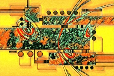 soyut renk tasarımı resim çizimi eskiz retro vintage