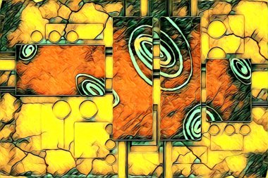 soyut renk tasarımı resim çizimi eskiz retro vintage