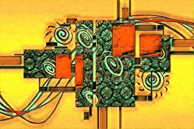 soyut renk tasarımı resim çizimi eskiz retro vintage