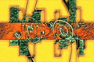 soyut renk tasarımı resim çizimi eskiz retro vintage