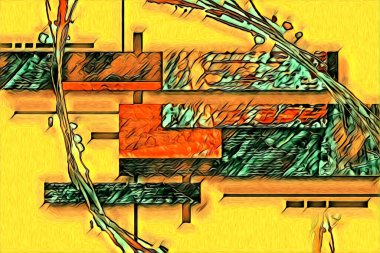 soyut renk tasarımı resim çizimi eskiz retro vintage