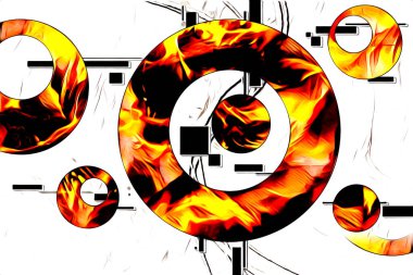 soyut renk tasarımı resim çizimi eskiz retro vintage