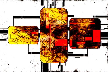 soyut renk tasarımı resim çizimi eskiz retro vintage