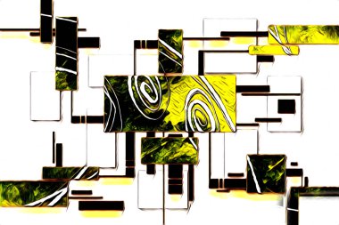 soyut renk tasarımı resim çizimi eskiz retro vintage