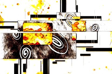 soyut renk tasarımı resim çizimi eskiz retro vintage