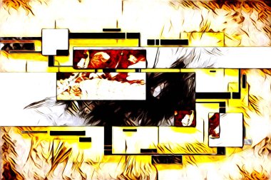 soyut renk tasarımı resim çizimi eskiz retro vintage