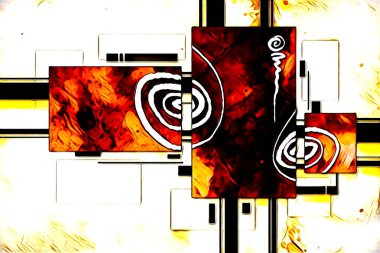 soyut renk tasarımı resim çizimi eskiz retro vintage