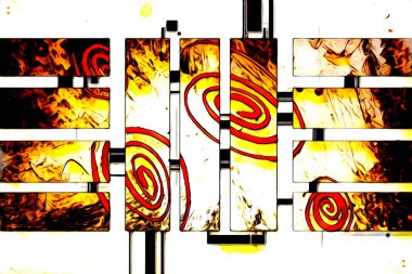 soyut renk tasarımı resim çizimi eskiz retro vintage