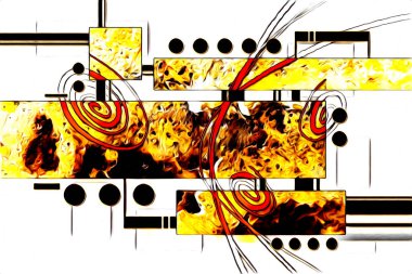 soyut renk tasarımı resim çizimi eskiz retro vintage