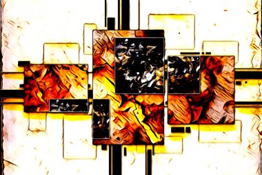 soyut renk tasarımı resim çizimi eskiz retro vintage