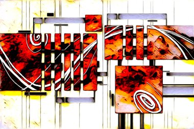 soyut renk tasarımı resim çizimi eskiz retro vintage