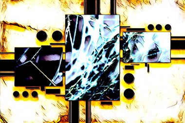 soyut renk tasarımı resim çizimi eskiz retro vintage