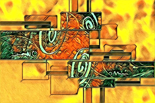 Абстрактный Цветовой Дизайн Иллюстрации Рисунок Живописи Эскиз Ретро Винтаж — стоковое фото