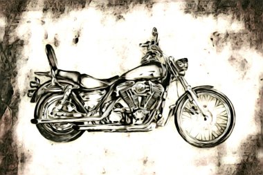 Motosiklet görüntüleme rengi izole edilmiş sanat