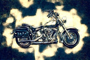 Motosiklet görüntüleme rengi izole edilmiş sanat