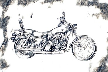 Motosiklet görüntüleme rengi izole edilmiş sanat