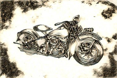Motosiklet görüntüleme rengi izole edilmiş sanat