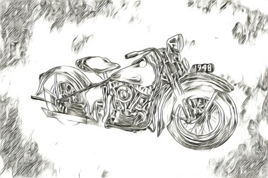 Motosiklet görüntüleme rengi izole edilmiş sanat