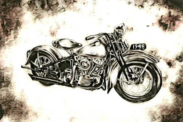 Motorcycle Llustration Color Isolated Art — Stock Photo, Image