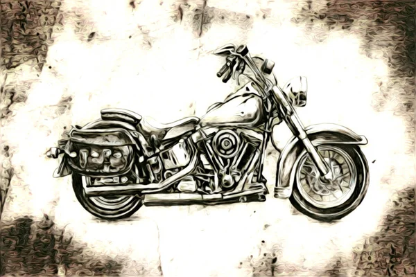 Motorcykel Llustration Färg Isolerad Konst — Stockfoto