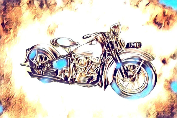 Motorcycle Llustration Color Isolated Art — Stock Photo, Image