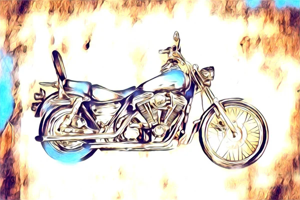 Motorrad Llustration Farbe Isoliert Kunst — Stockfoto