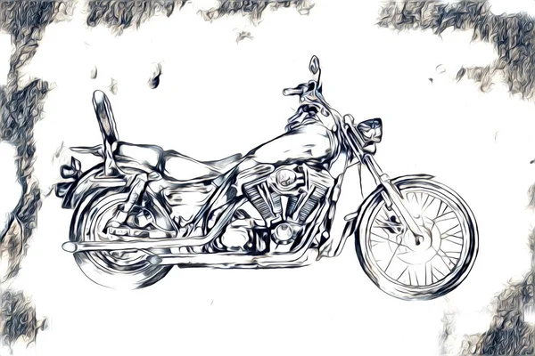 Motorrad Llustration Farbe Isoliert Kunst — Stockfoto