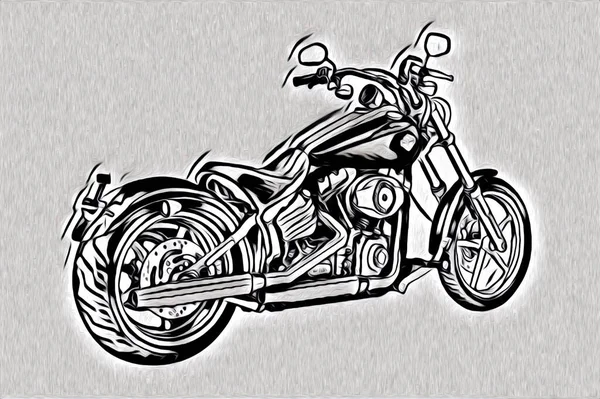 Motorrad Llustration Farbe Isoliert Kunst — Stockfoto