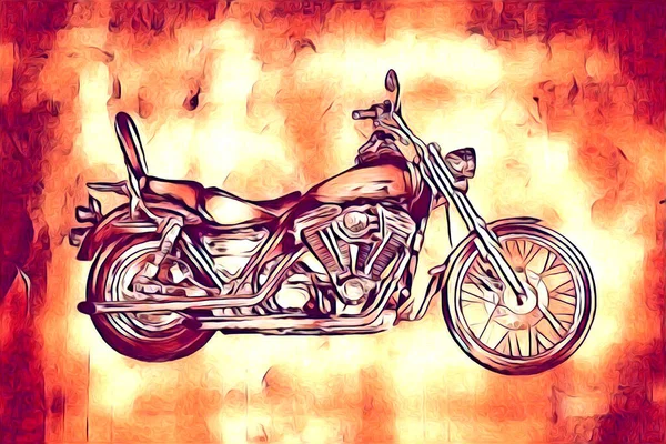 Ilustración Motocicleta Color Arte Aislado —  Fotos de Stock
