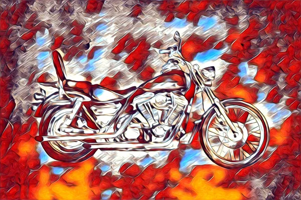 Искусство Изоляции Цвета Мотоцикла — стоковое фото