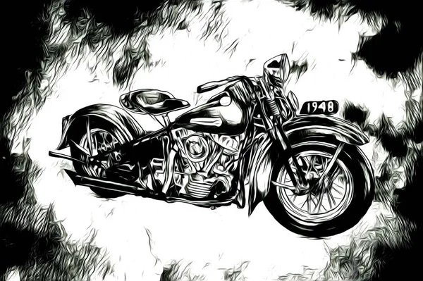 Мотоцикл Ілюстрація Кольорове Ізольоване Мистецтво — стокове фото
