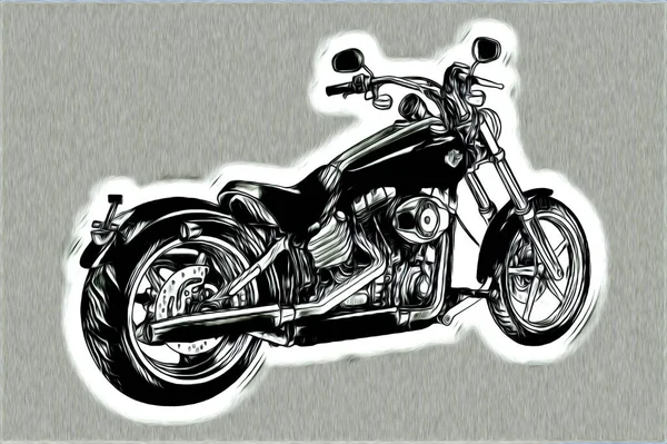 Motorcykel Llustration Färg Isolerad Konst — Stockfoto