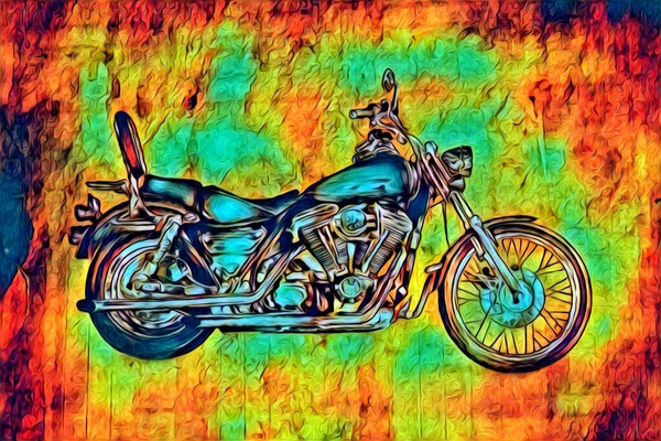 Motorcycle Llustration Color Isolated Art — Stock Photo, Image
