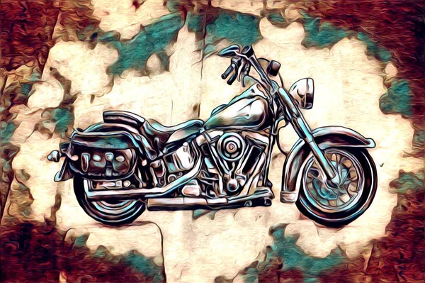 Ilustración Motocicleta Color Arte Aislado — Foto de Stock