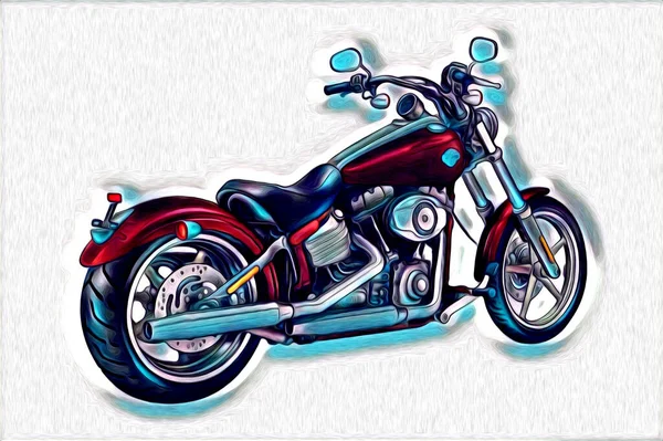 Motosiklet Görüntüleme Rengi Izole Edilmiş Sanat — Stok fotoğraf